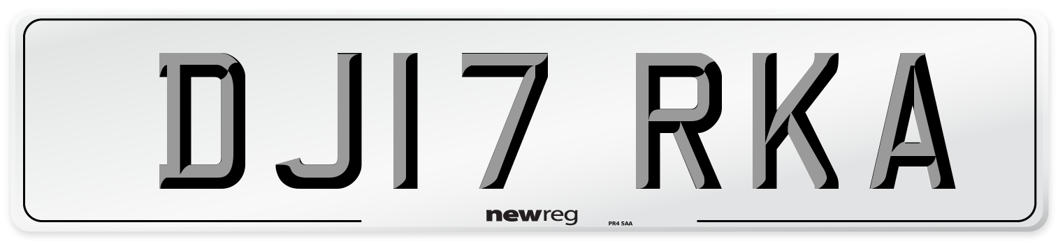 DJ17 RKA Number Plate from New Reg